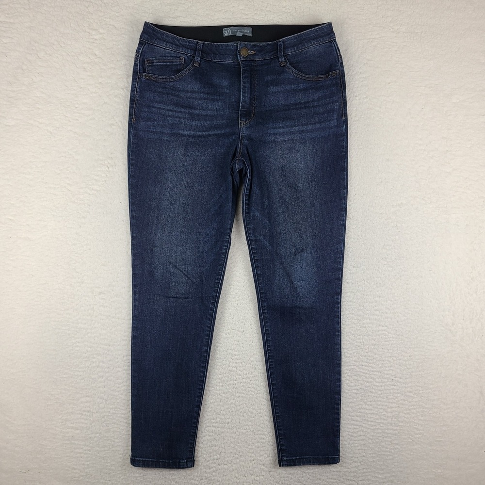 Wit & Wisdom Jeans Womens 14 Blue Ab Solution Skinny Ankle‎ Sophie Wash Denim